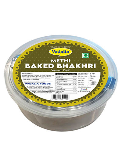 Methi Baked Bhakhri | Vadalia Foods