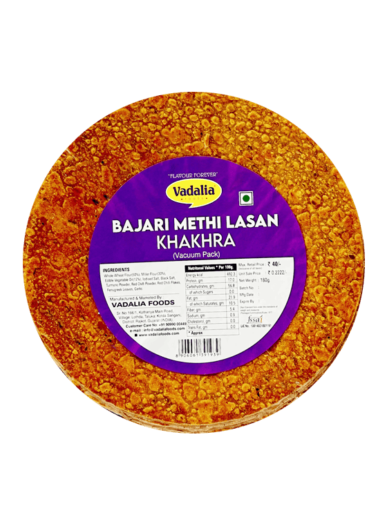 Bajari Methi Lasan Khakhra | Vadalia Foods