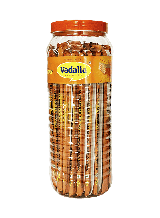 Orange Wafer Biscuit Jar