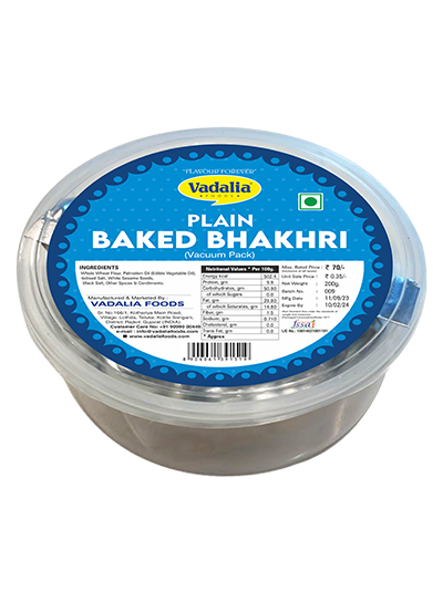 Plain Baked Bhakhri | Vadalia Foods